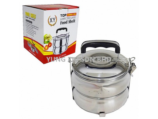 (DRUM SHAPE) 16CM TWO-LAYER STAINLESS STEEL DRUM SHAPE LUNCH BOX(XY)